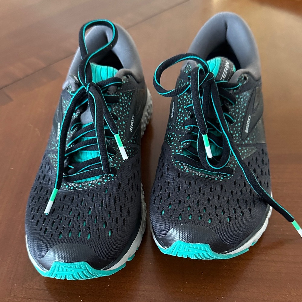 Brooks Black and Teal Athletic Shoes